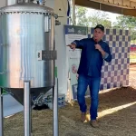 Marco Aurélio Pimentel detalha o funcionamento do sistema durante a apresentação. Créditos: Flavio Dessaune Tardin